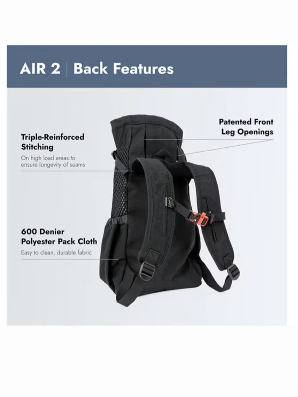 K9 Sport Sack AIR 2 Dog Carrier Backpack – Size Small, Black